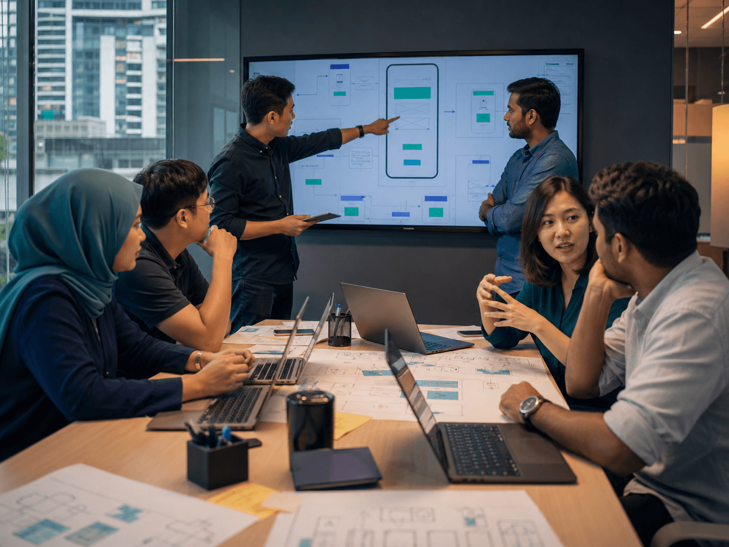 Forward deployed engineers working directly with a Malaysian customer team on a software prototype