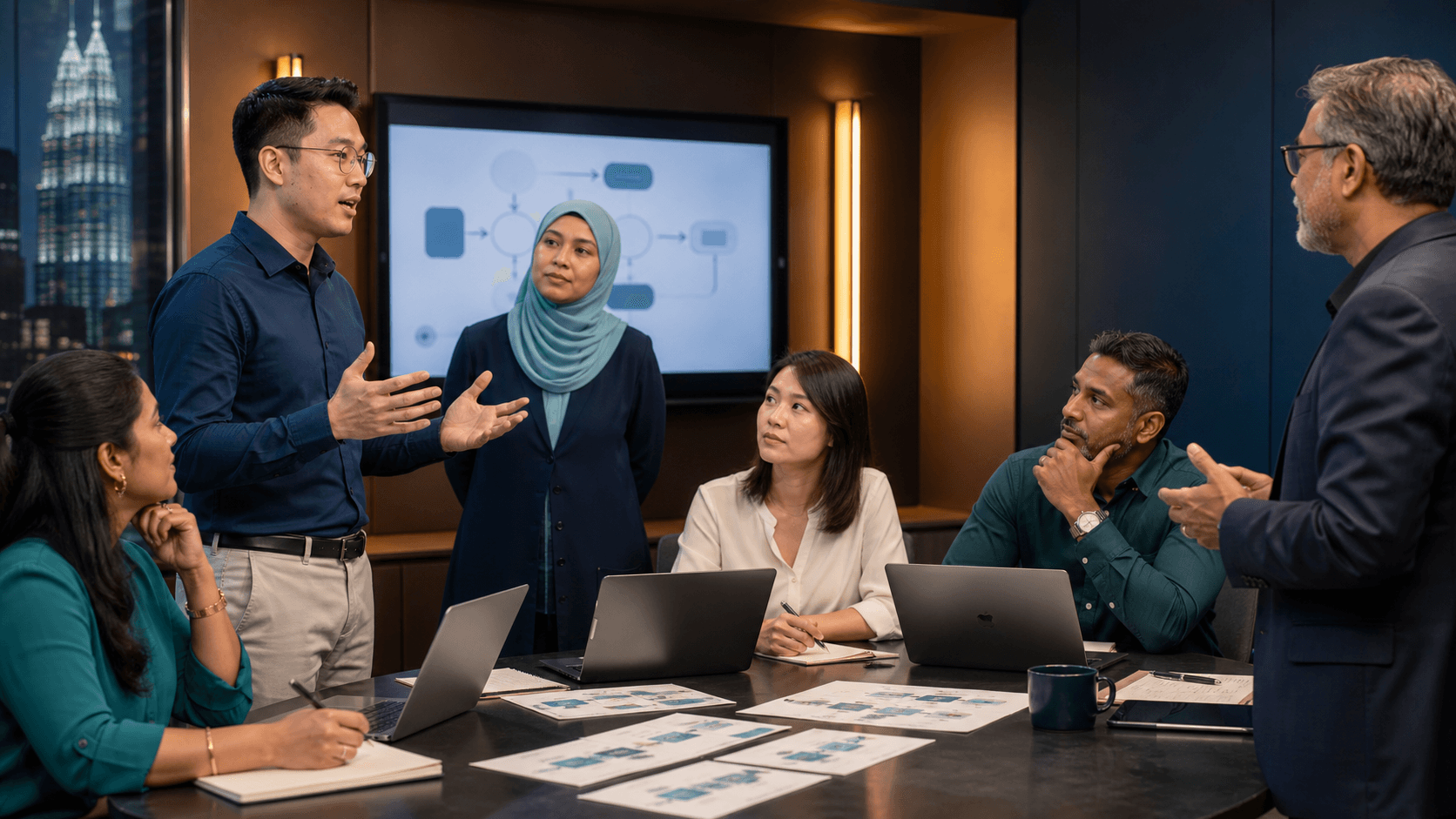 Malaysian professionals presenting an AI-assisted workflow and receiving practitioner feedback